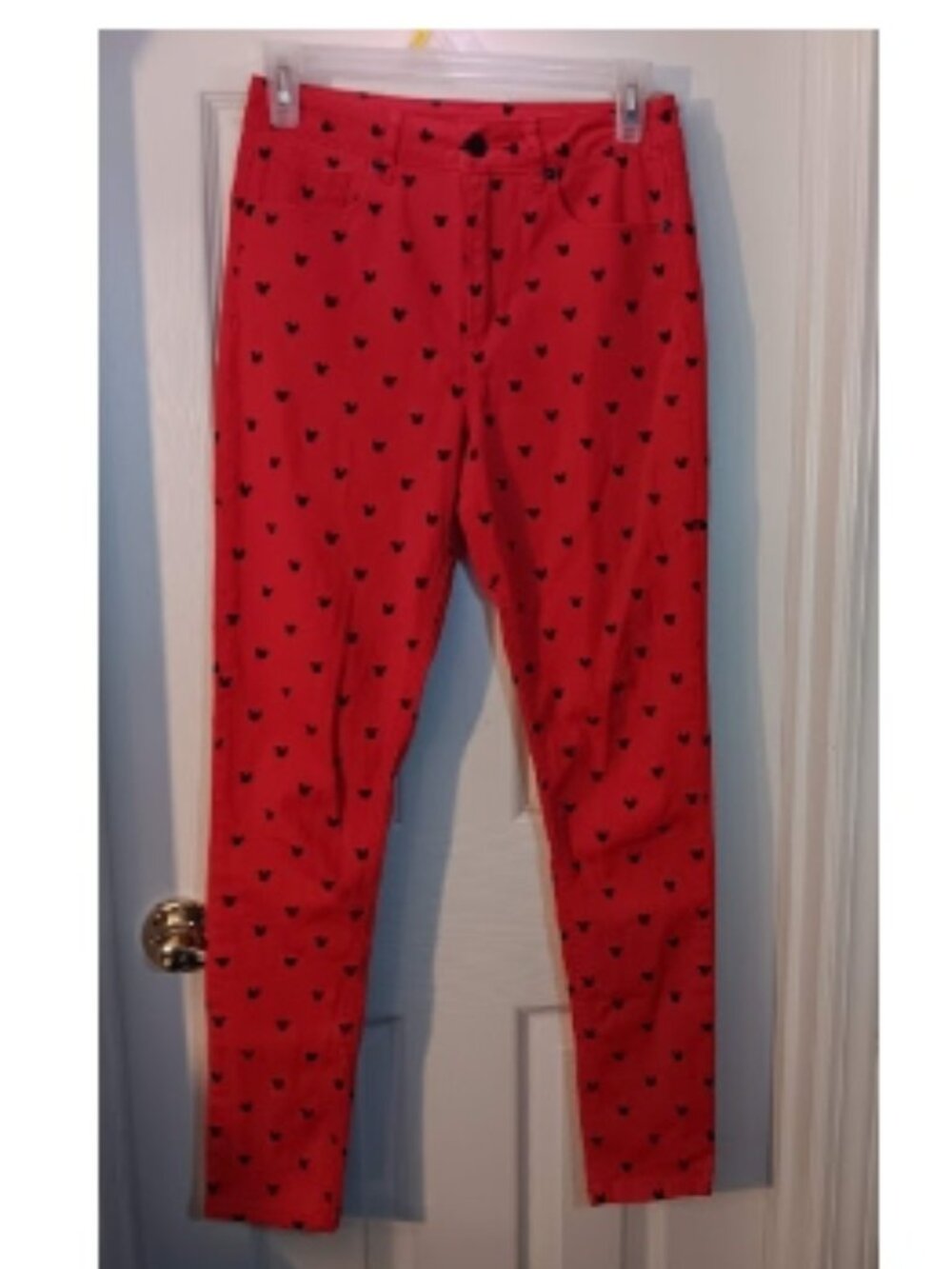 Disney x forever 21 XS denim pants with black Mickey Mouse pattern